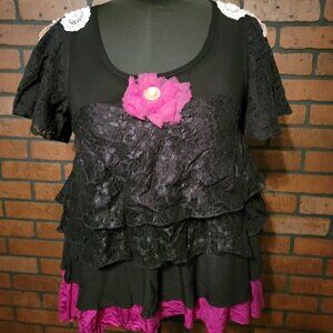 Purchased from Etsy from Broken Ghost shop - Mixed material top Size MED